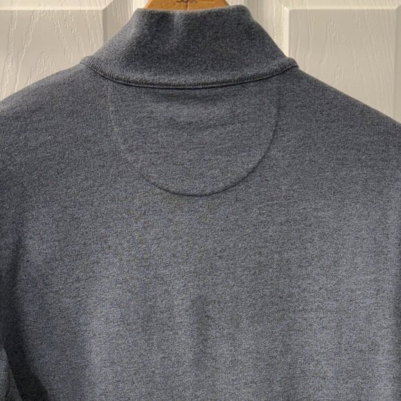 UNTUCKit Grey Blue 1/4 Zip Pullover Sweater Cotton Blend Size Medium - Picture 5 of 6